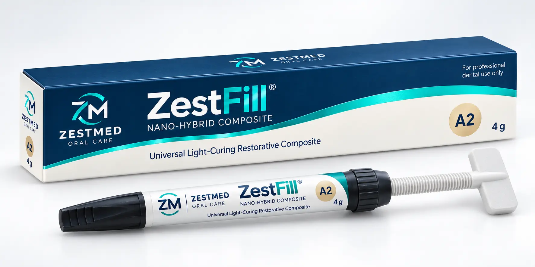 ZestFill nano-hybrid composite carton and syringe
